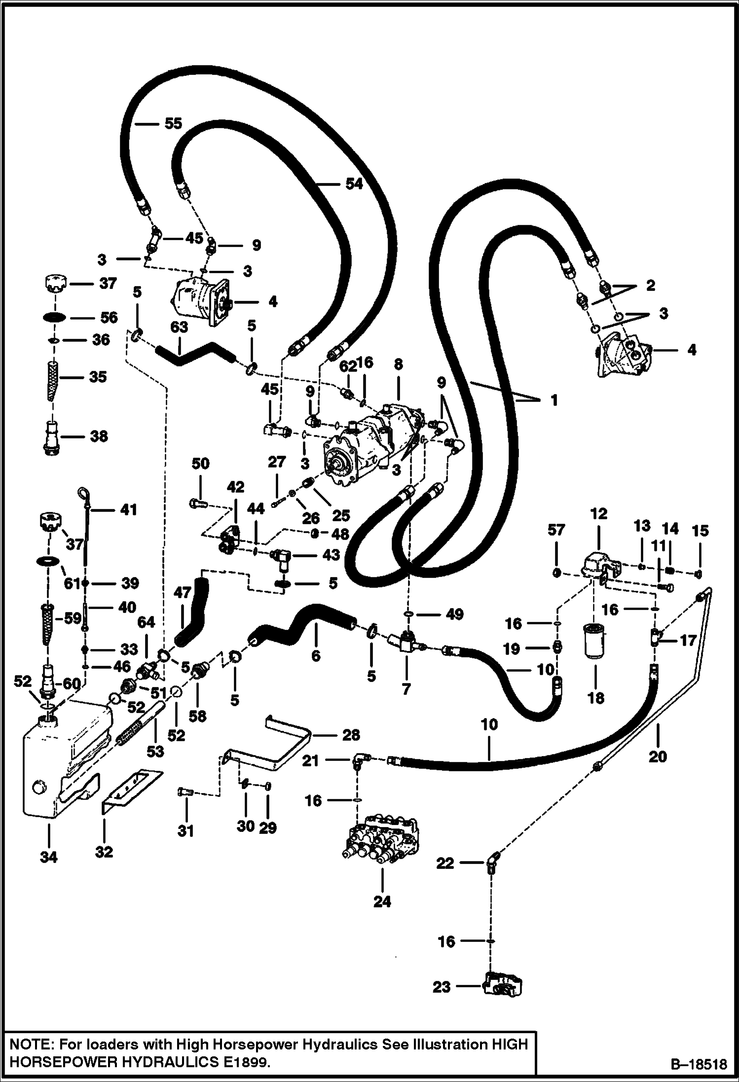 СХЕМА ГИДРОСТАТИЧЕСКОЙ СИСТЕМЫ (СЕРИЙНЫЙ НОМЕР 503724001 ЧЕРЕЗ )