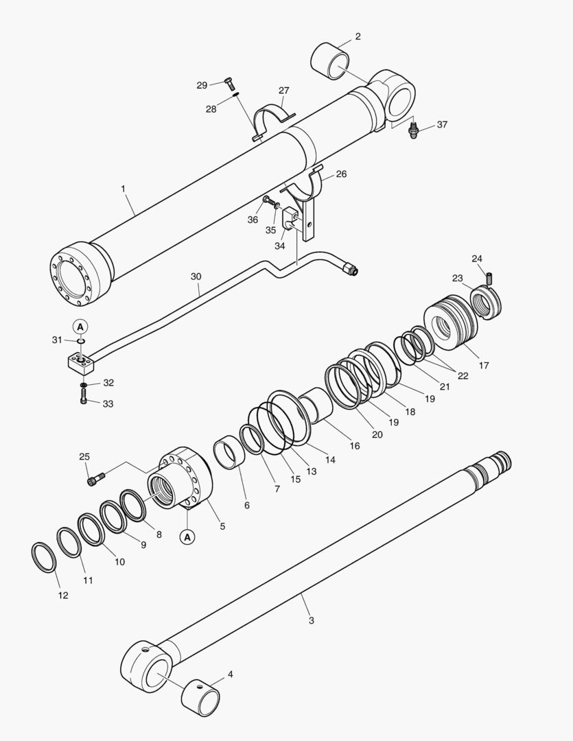 Спецтехника 4520 BOOM CYLINDER - R.H. (LOCK VALVE) ARTI. [5001~11217]