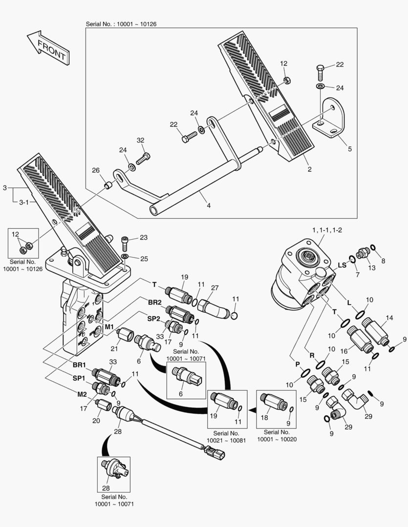 1260 BRAKE PEDAL VALVE & STEER UNIT