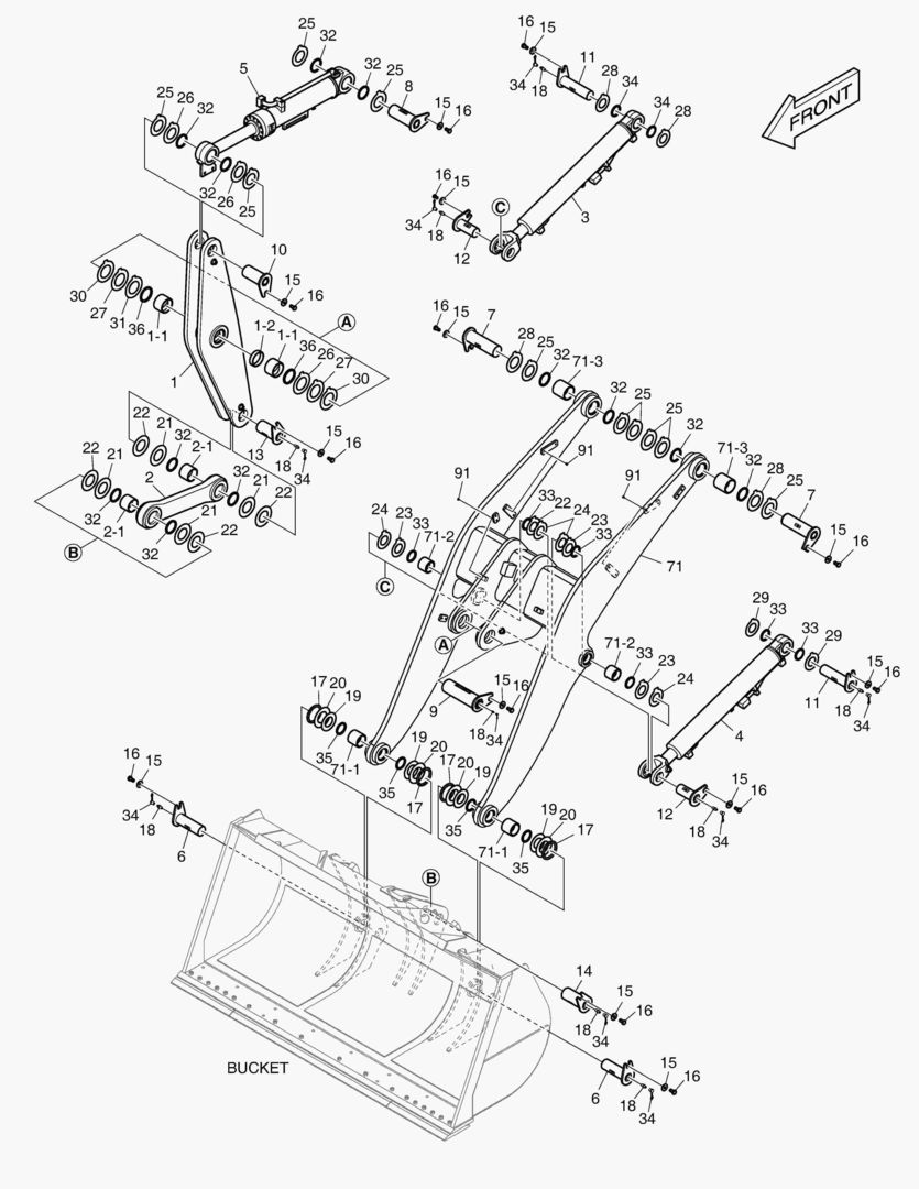 РУКОЯТЬ ПОГРУЗЧИКА В СБОРЕ