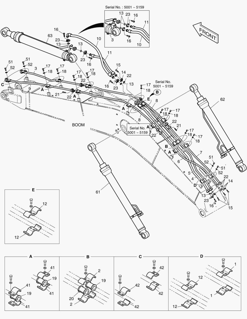 3130 BOOM PIPING - BOOM 5.2m [5001~5200]