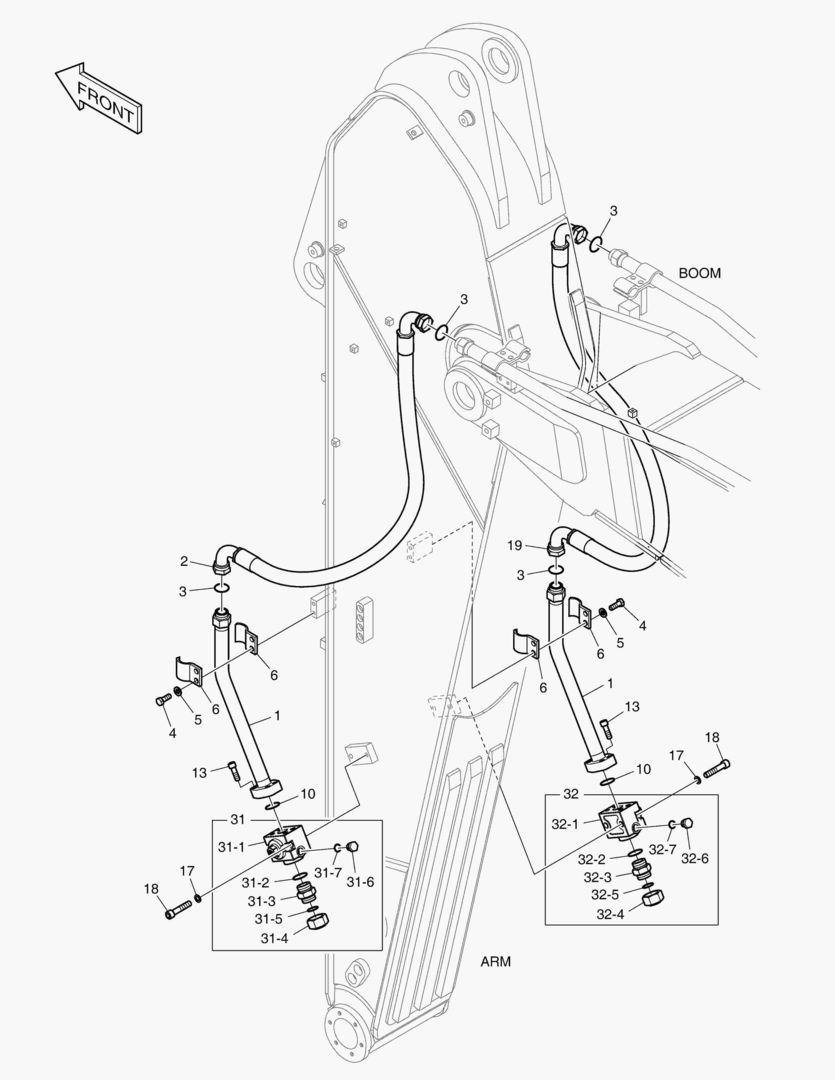 7800 ARM PIPING - ONE & TWO WAY(ARM 2.85m)