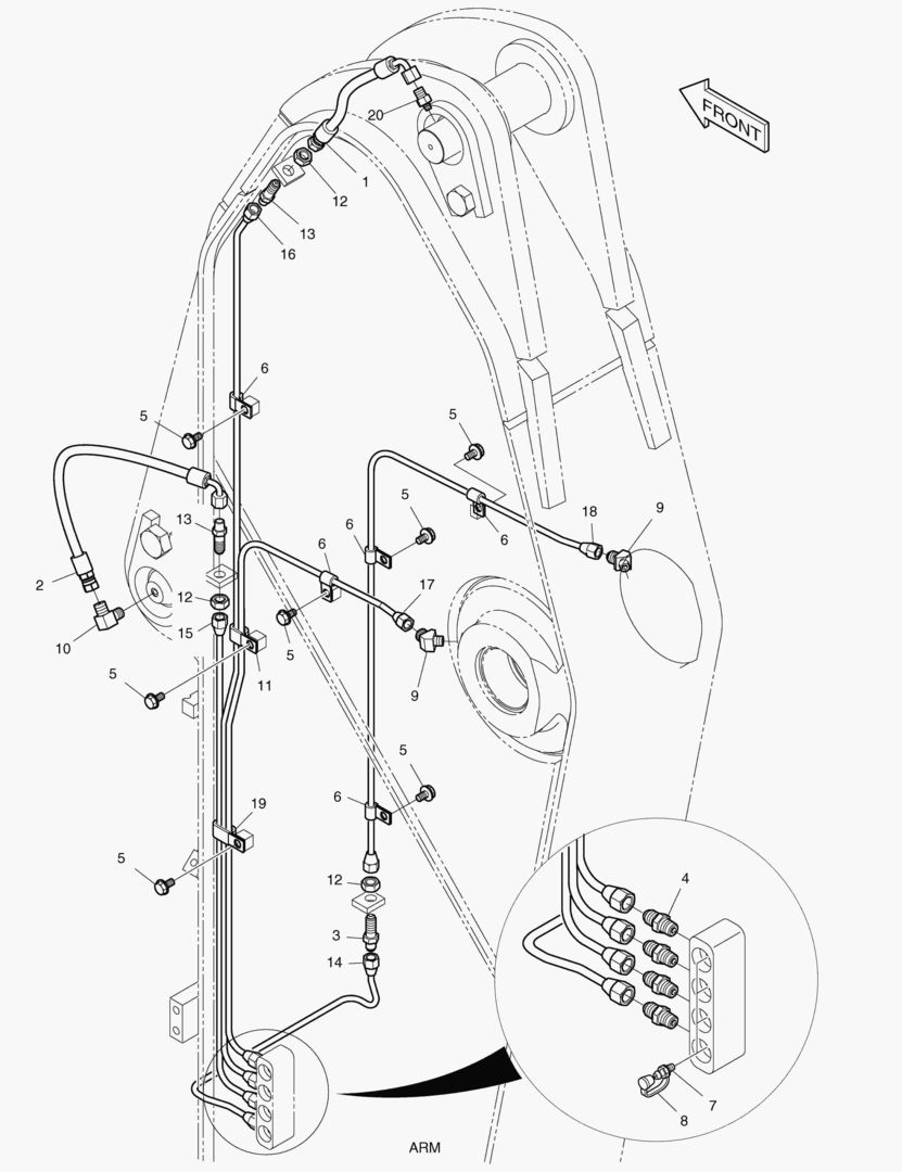 3160 LUBRICATION PIPING - ARM [5001~5266]