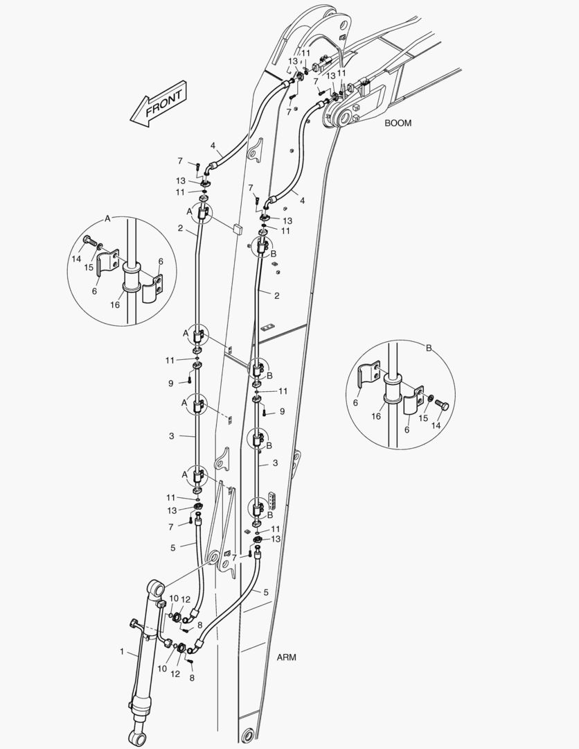ГИДРОСИСТЕМА РУКОЯТИ - РУКОЯТЬ 6.2 м