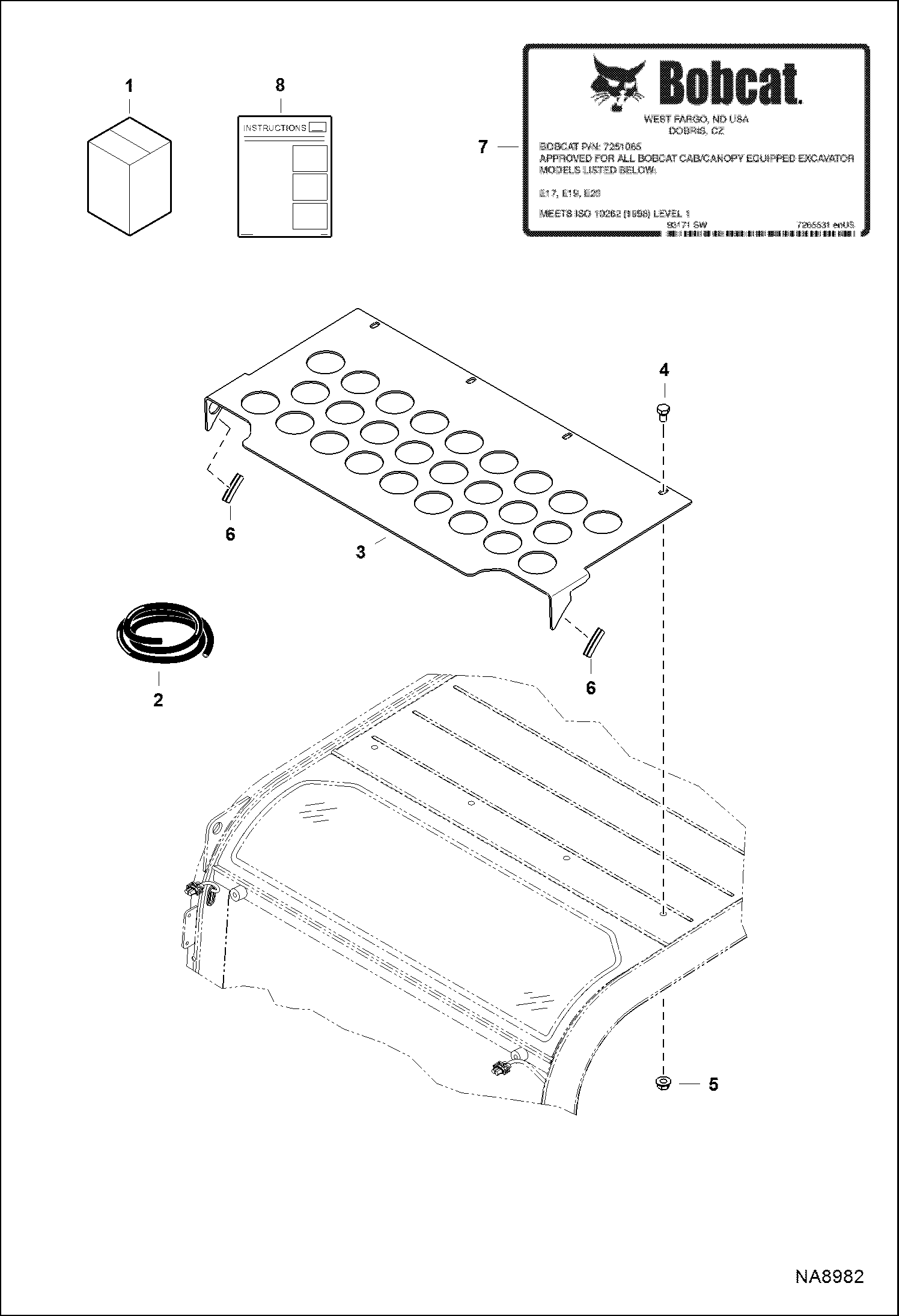 КОМПЛЕКТ ДЛЯ ОСОБОГО ПРИМЕНЕНИЯ (ВЕРХНЯЯ ЧАСТЬ КАБИНЫ)