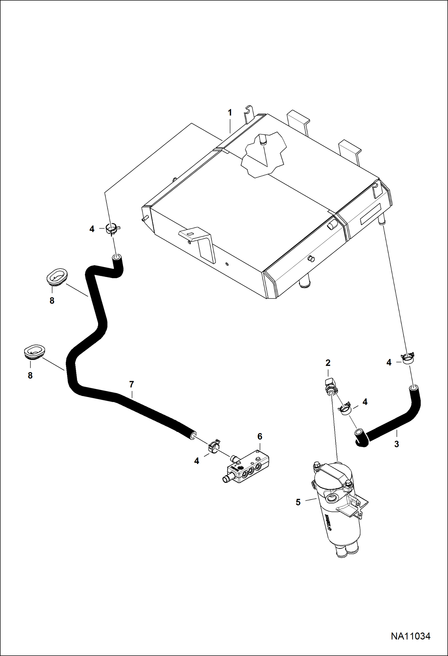 СХЕМА ГИДРОСТАТИЧЕСКОЙ СИСТЕМЫ (КАМЕРА ОХЛАЖДЕНИЯ) (СЕРИЙНЫЙ НОМЕР A3NR11360 - A3NR11368 И A3NR11371 И ВЫШЕ)