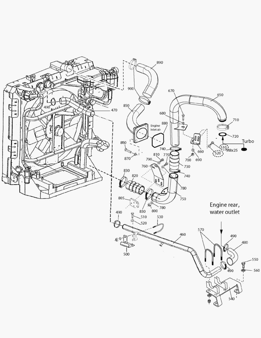 Спецтехника G010-12 PIPES FOR CHARGE AIR COOLER - главное фото