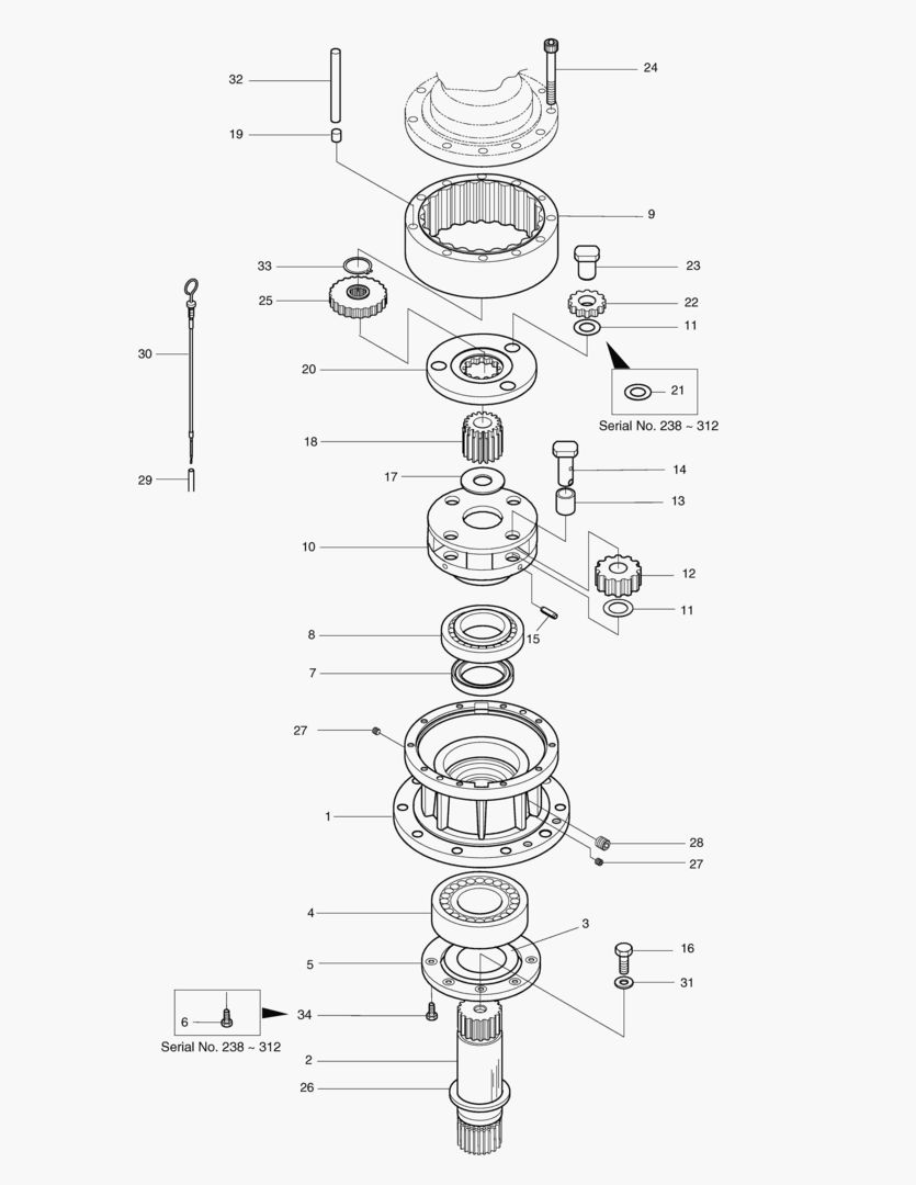 6221 SWING REDUCTION GEAR [238~]