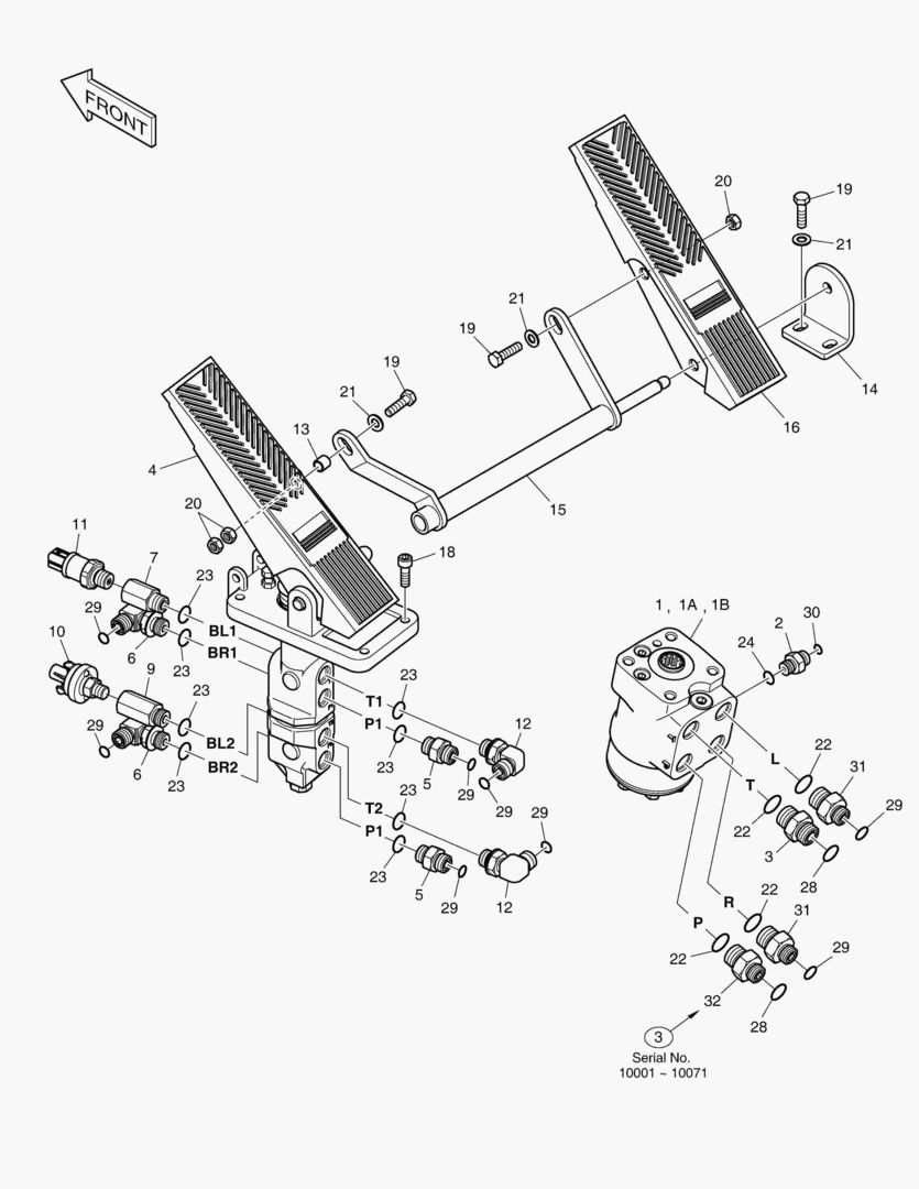 1220 BRAKE PEDAL VALVE & STEER UNIT