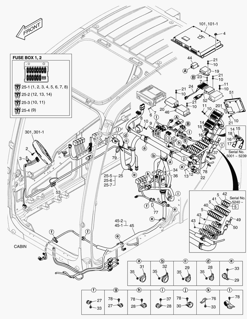 Схема 7711 ELECTRIC PARTS - CABIN(ROPS) [5061~]