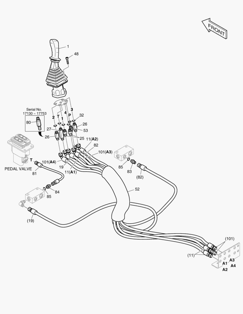 1390 PILOT PIPING(8) - JOYSTICK(L.H)