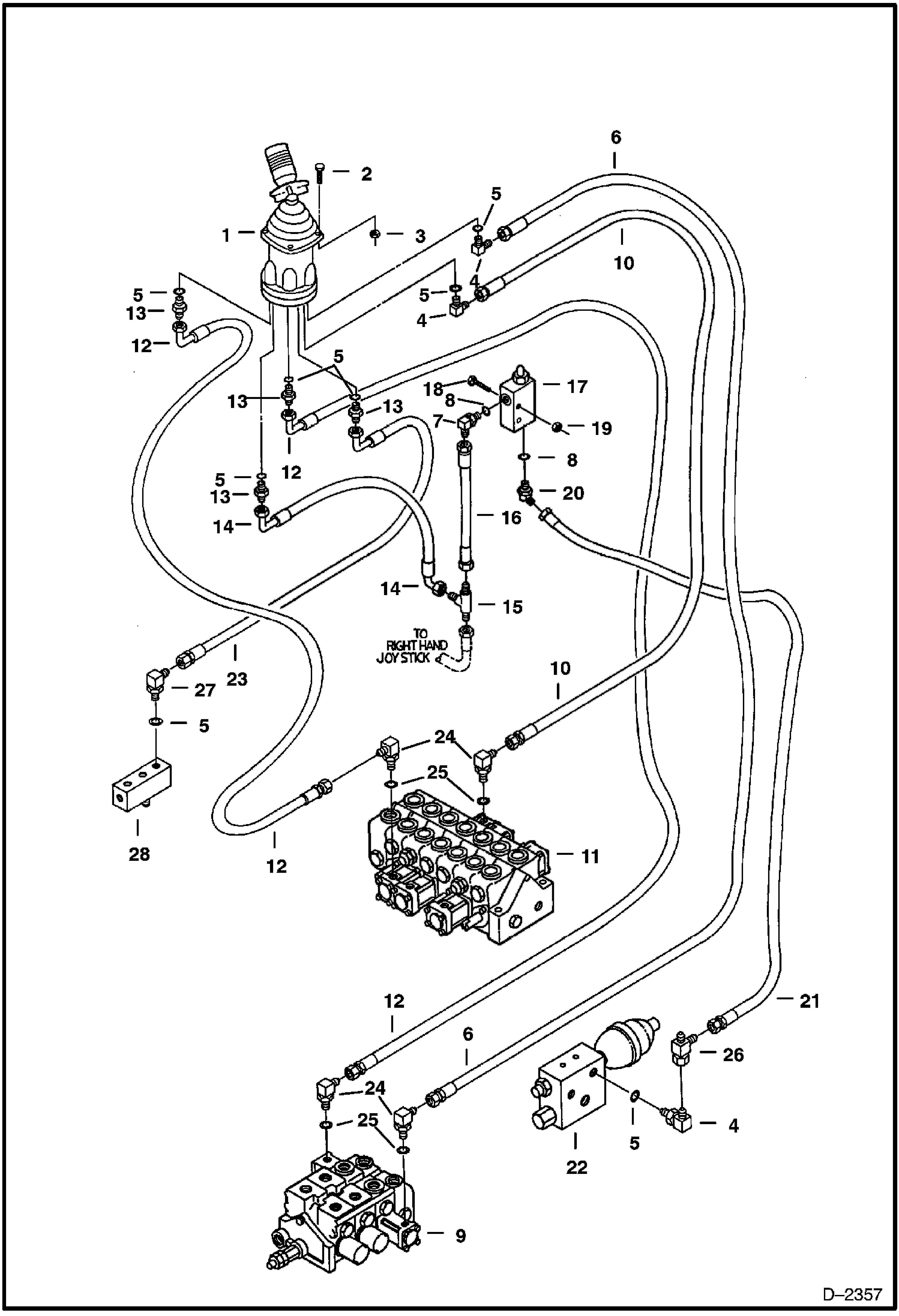 ЛЕВОСТОРОННИЙ ДЖОЙСТИК УПРАВЛЕНИЯ (СТРЕЛА И ПОВОРОТ) (СТАНДАРТНАЯ СХЕМА УПРАВЛЕНИЯ)