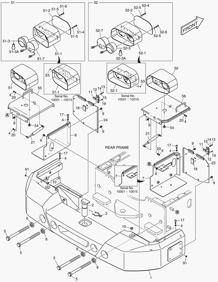 1490 COUNTER WEIGHT & REAR LAMP
