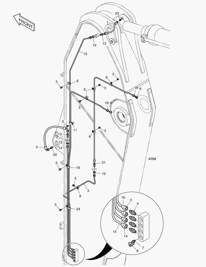 ТРУБОПРОВОД СМАЗОЧНОЙ СИСТЕМЫ -РУКОЯТЬ 3.95 м