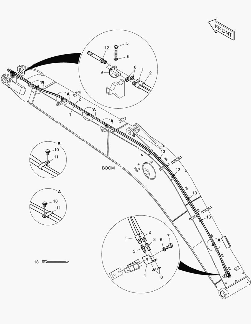 ГИДРОСИСТЕМА СТРЕЛЫ - СТРЕЛА 5.9 м(БЫСТРОУСТАНАВЛИВАЕМЫЙ ФИКСАТОР)
