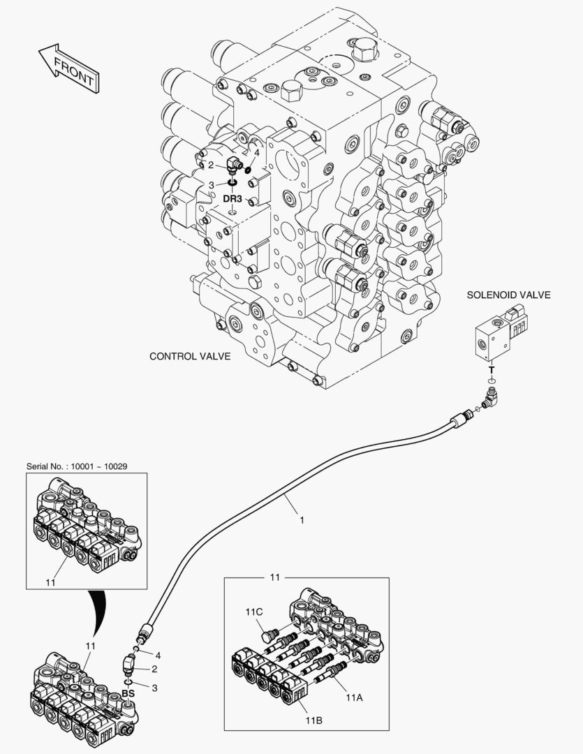 ТРУБОПРОВОД СЕРВОУПРАВЛЕНИЯ - 2 НАСОСА