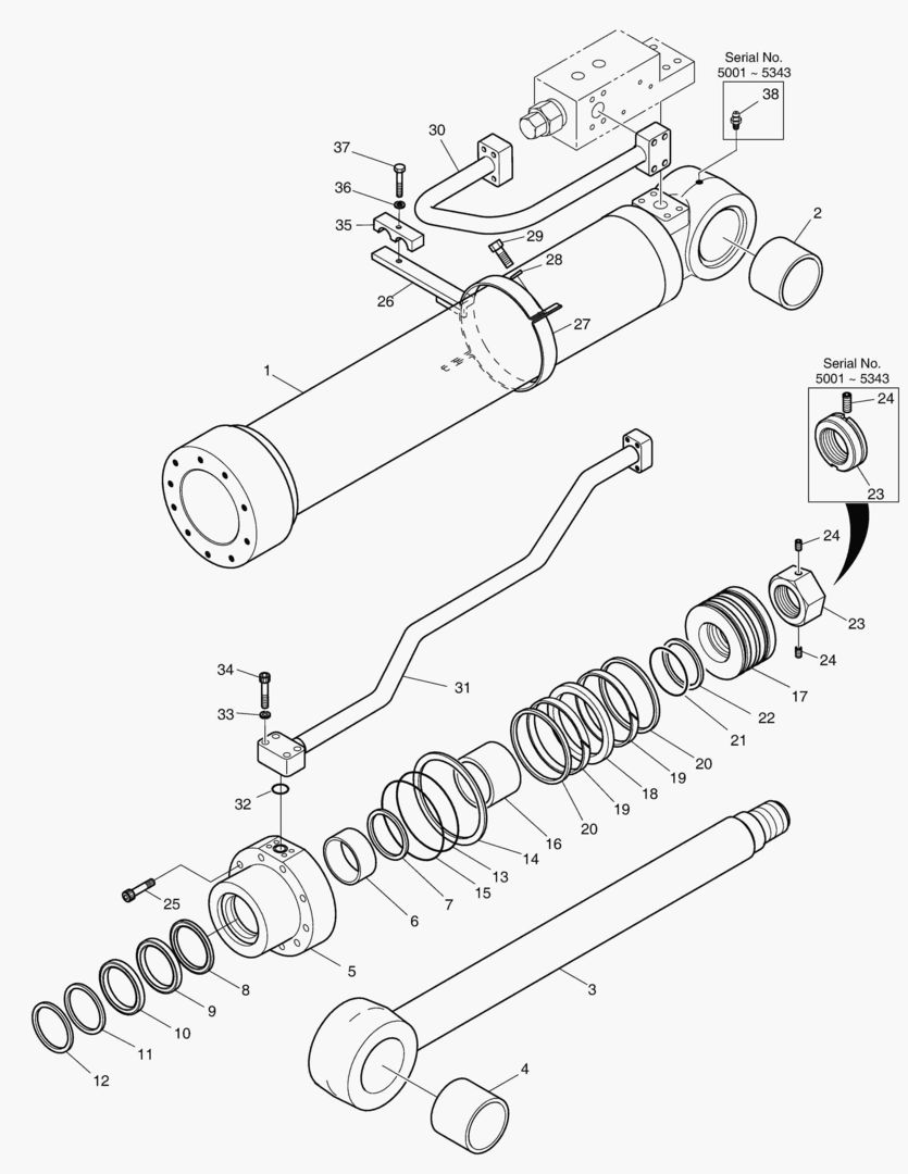 Спецтехника 4300 BOOM CYLINDER - R.H (LOCK VALVE) [5001~5352] - главное фото