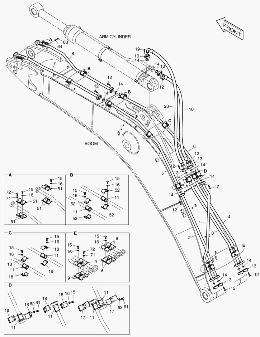 6661 BOOM PIPING - BOOM 6.65m [5032~]