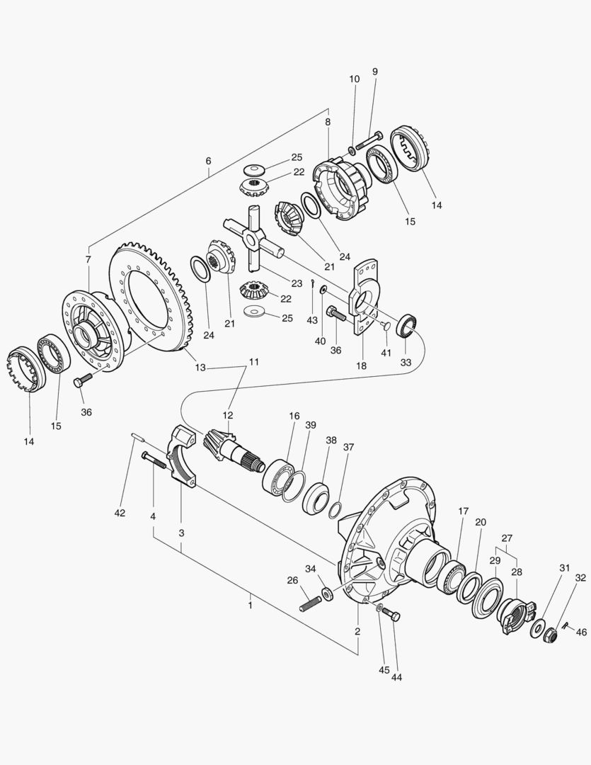 ЗАДНИИ ШЕСТЕРНИ ДИФФЕРЕНЦИАЛА-МАКСИМАЛЬНАЯ ГУСЕНИЦА