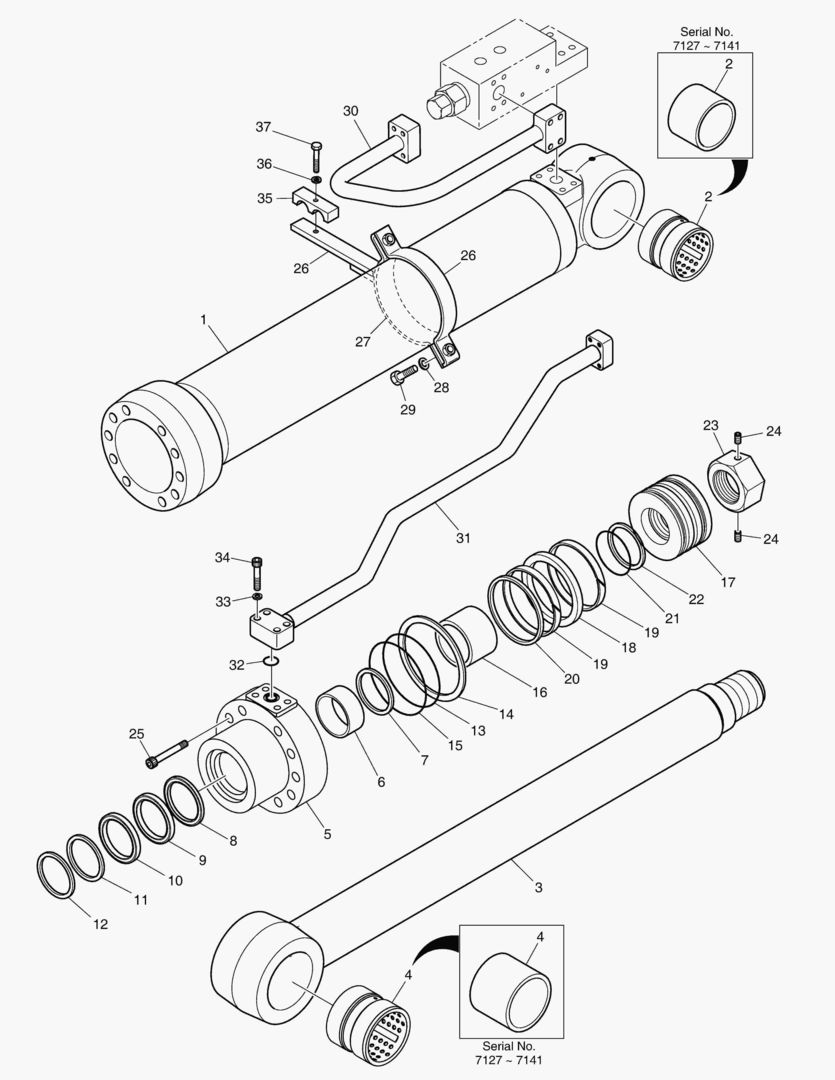 Спецтехника 4421 BOOM CYLINDER - R.H.(LOCK VALVE) [7127~]