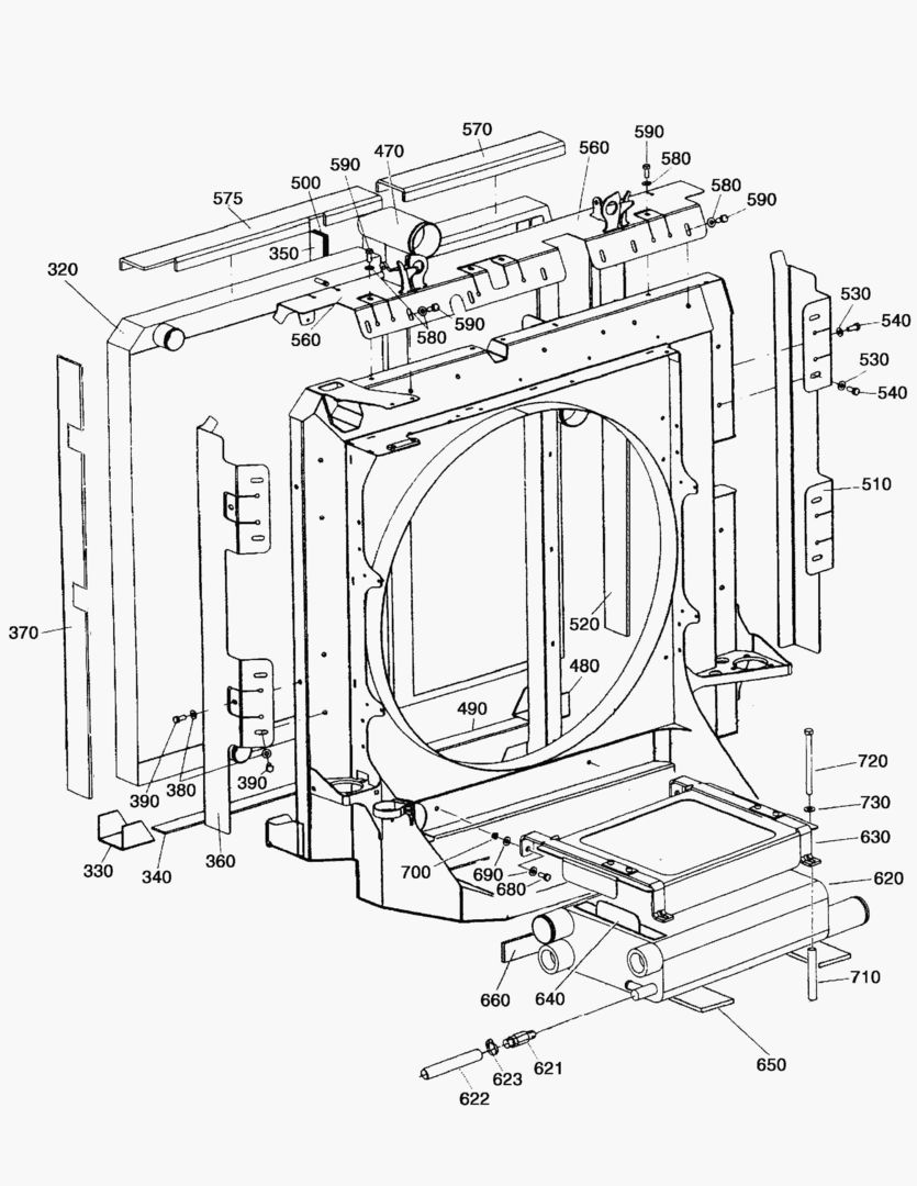 Схема G040-8 RADIATOR SHELL AS [810109~]