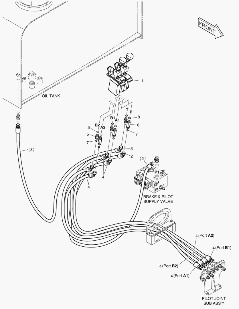 ТРУБОПРОВОД СЕРВОУПРАВЛЕНИЯ - ПАЛЕЦ + 2 КАТУШКИ