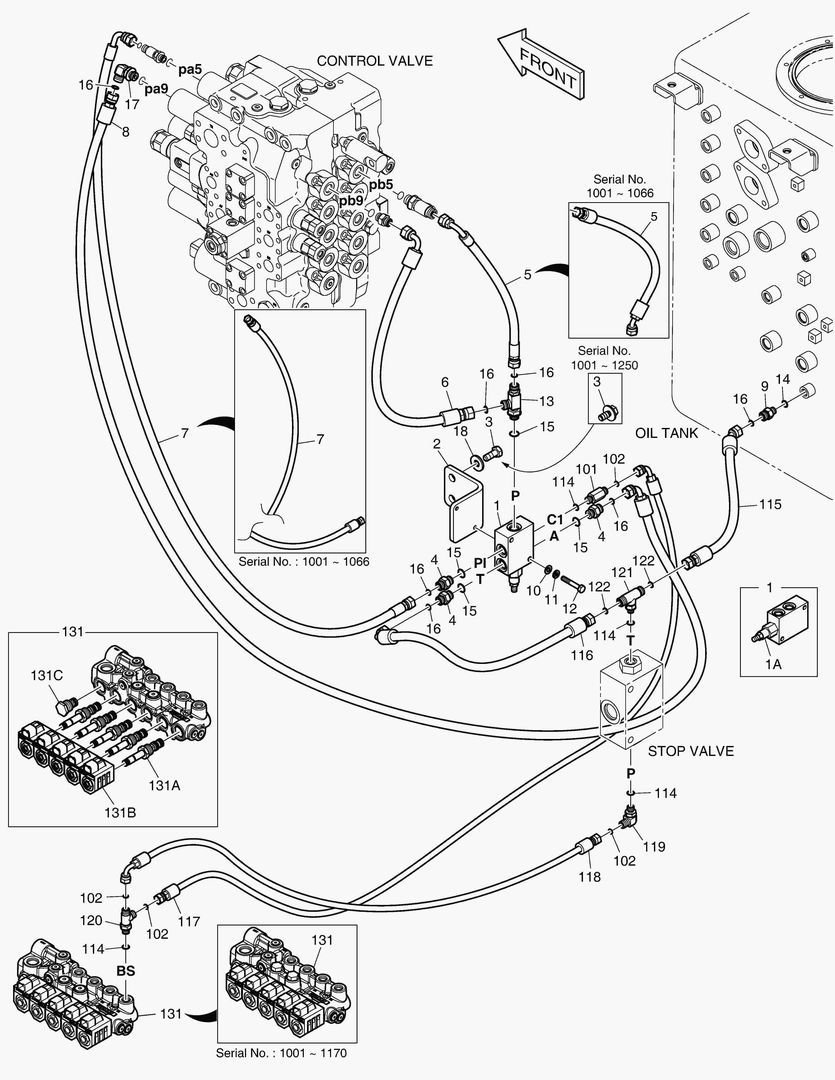 Схема ТРУБОПРОВОД СЕРВОУПРАВЛЕНИЯ - 2 НАСОСА