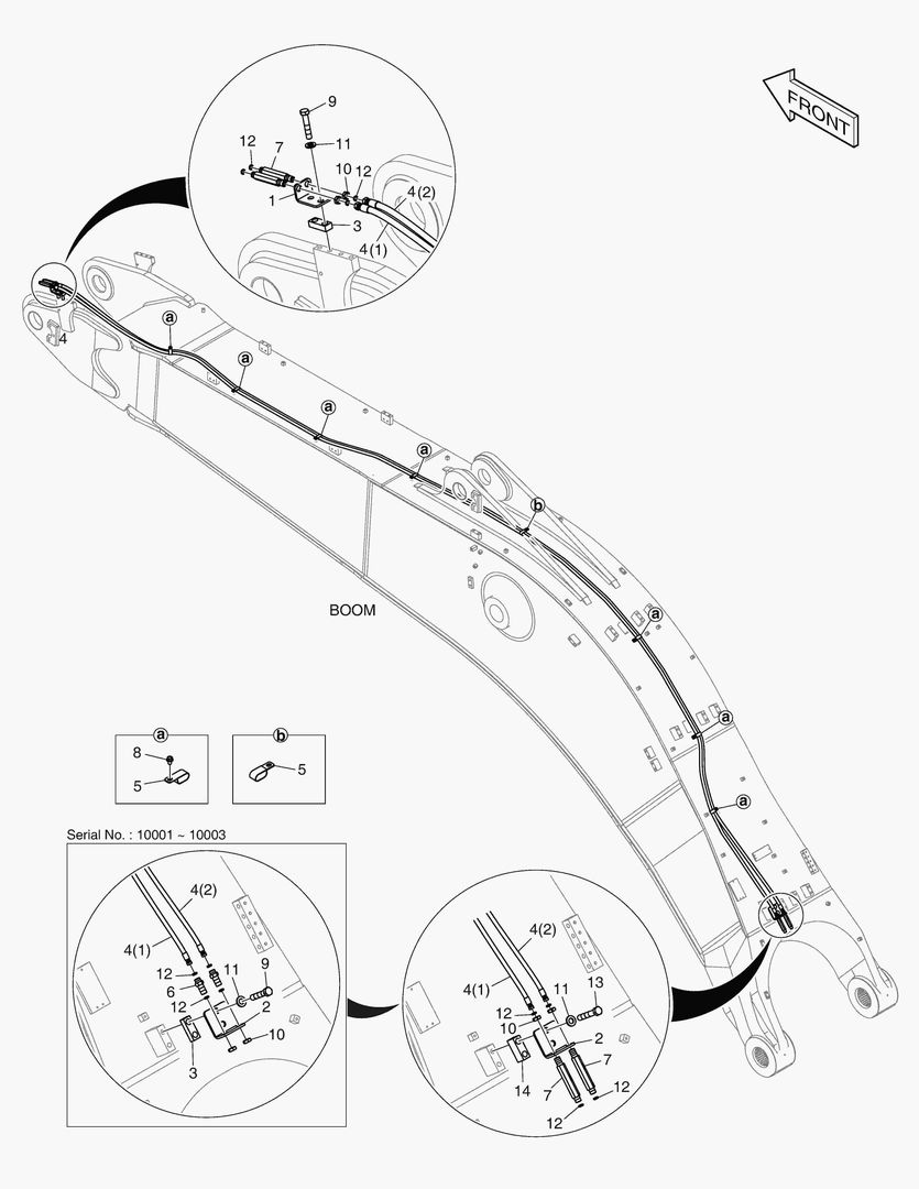 6490 BOOM PIPING - QUICK CLAMP(BOOM 7.7m)