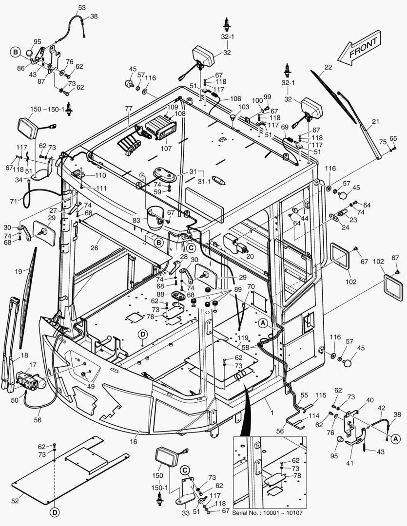 КАБИНА(1) - КОРПУС(БЕЗ КРЫШИ)