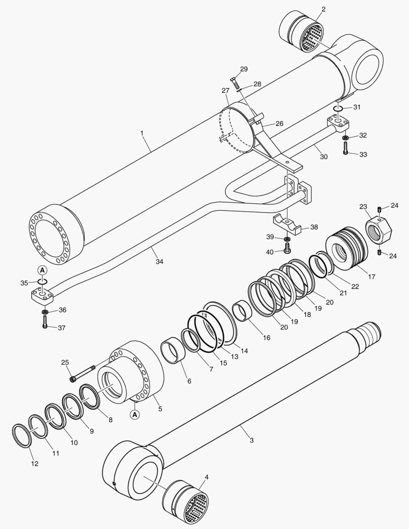 ЦИЛИНДР СТРЕЛЫ - ПРАВОСТОРОННИЙ
