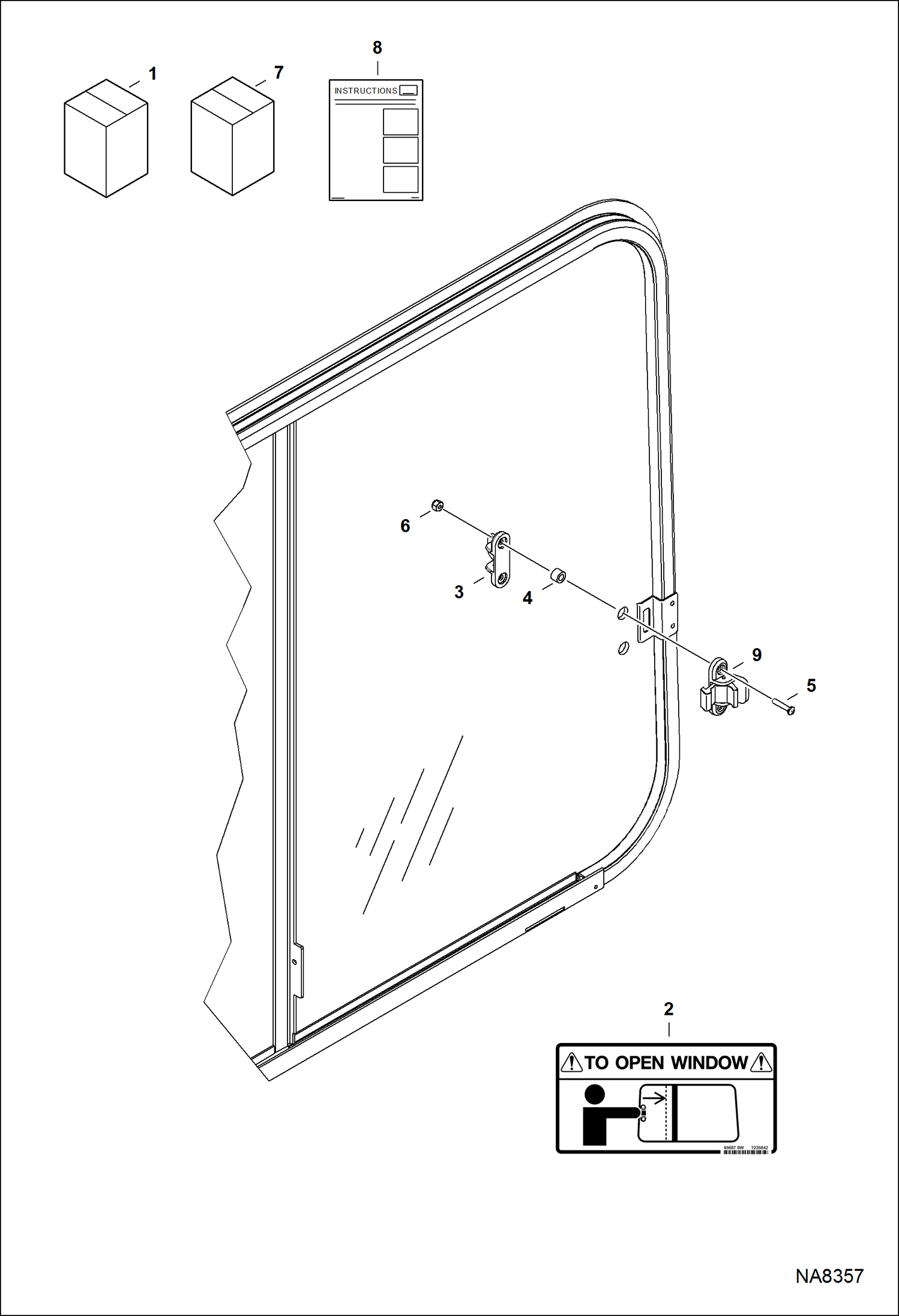 Схема КОМПЛЕКТ ДЕТАЛЕЙ ДЛЯ ОКНА ДОСТУПА