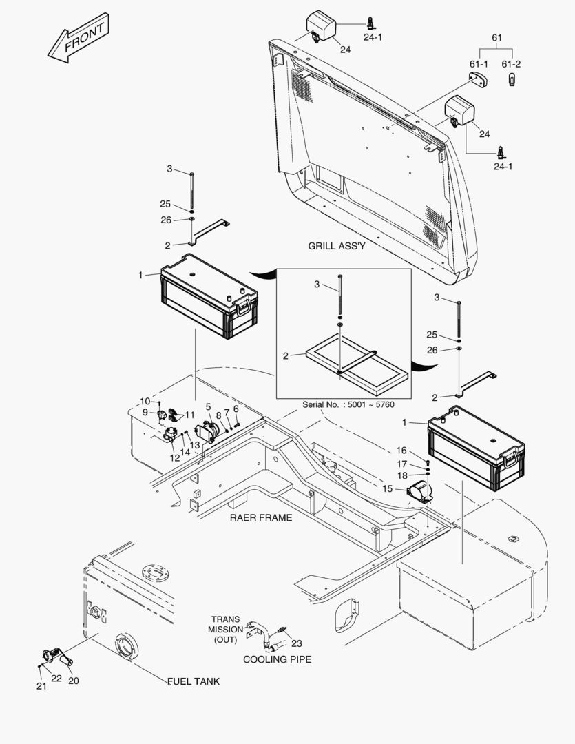 Спецтехника 1420 ELECTRIC PARTS(1)-BATTERY & REAR LAMP - главное фото