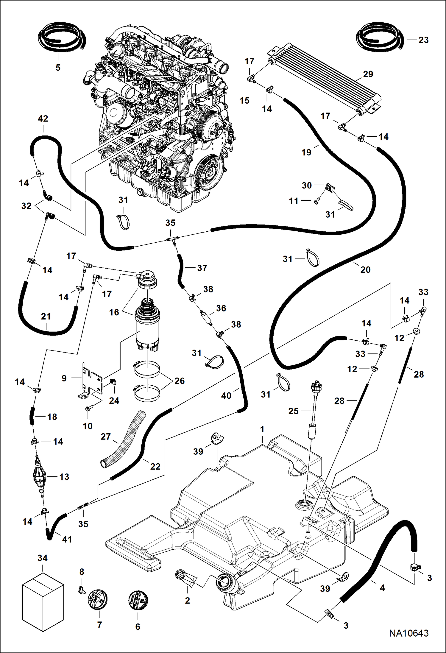 Схема СИСТЕМА ПОДАЧИ ТОПЛИВА (СЕРИЙНЫЙ НОМЕР B1EM11013 - B1EM11095)