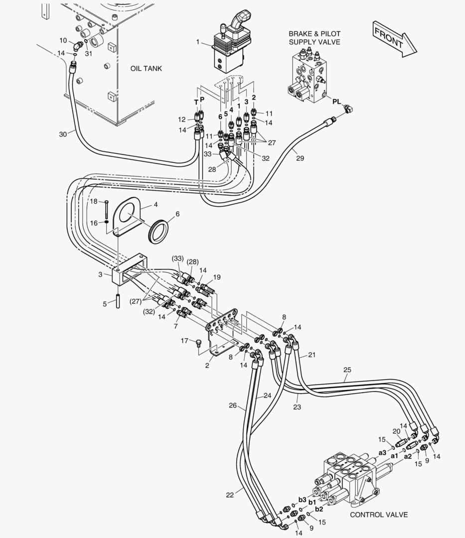 ТРУБОПРОВОД СЕРВОУПРАВЛЕНИЯ - РЫЧАГ ПЕРЕДАЧИ + 3 КАТУШКИ