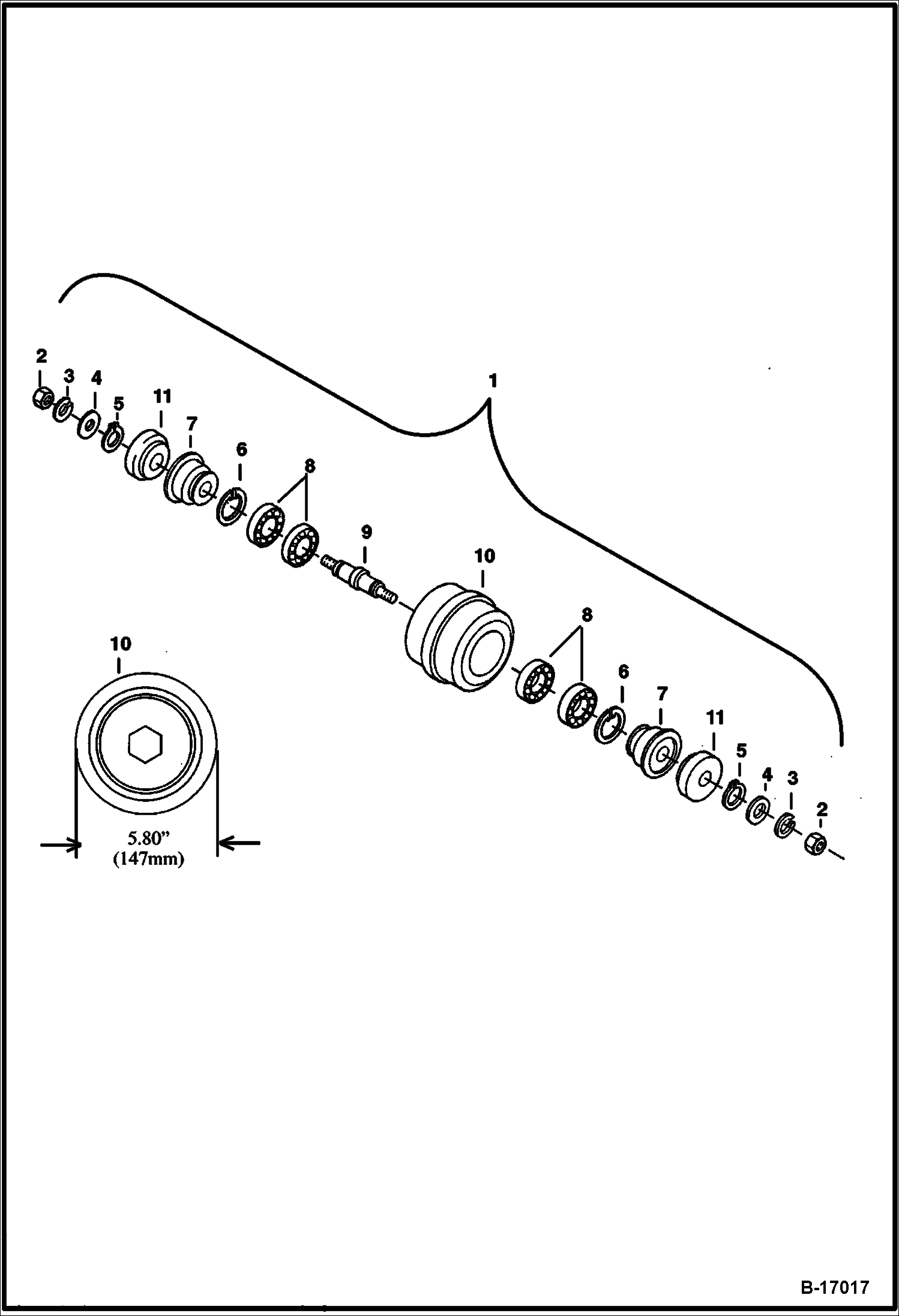 Схема ЗАЩИТА РОЛИКОВ ГУСЕНИЦЫ (СТАЛЬНЫЕ ГУСЕНИЦЫ)(БЕЗ ЗАГЛУШКИ)