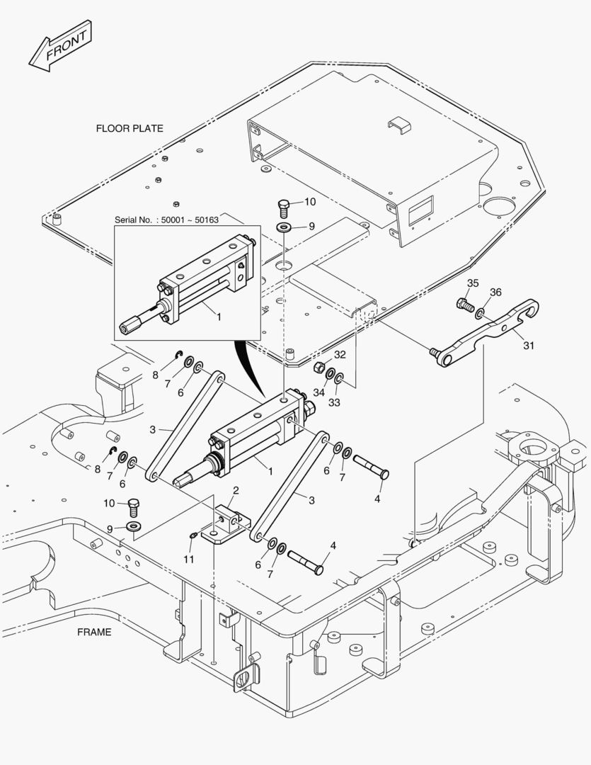 КРОНШТЕЙН НАКЛОНА - КАБИНА