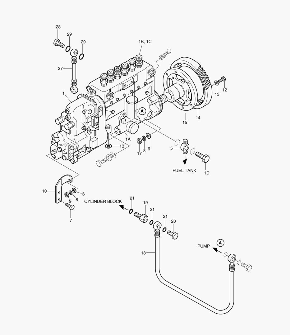 Схема НАСОС ДЛЯ ВПРЫСКА ТОПЛИВА