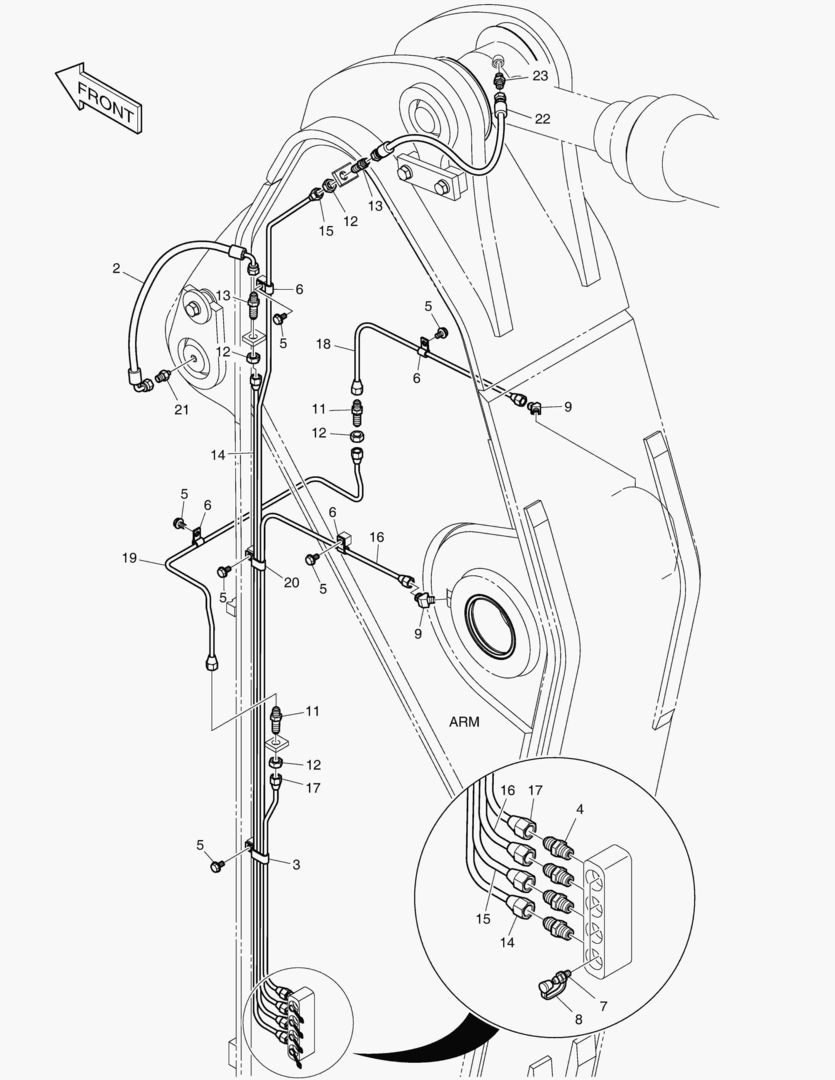 ТРУБОПРОВОД СМАЗОЧНОЙ СИСТЕМЫ - РУКОЯТЬ 2.95 м