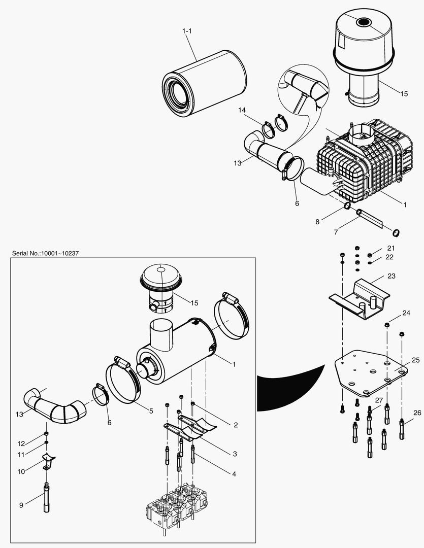 036 INTAKE & EXHAUST PIPE ASSY(2)