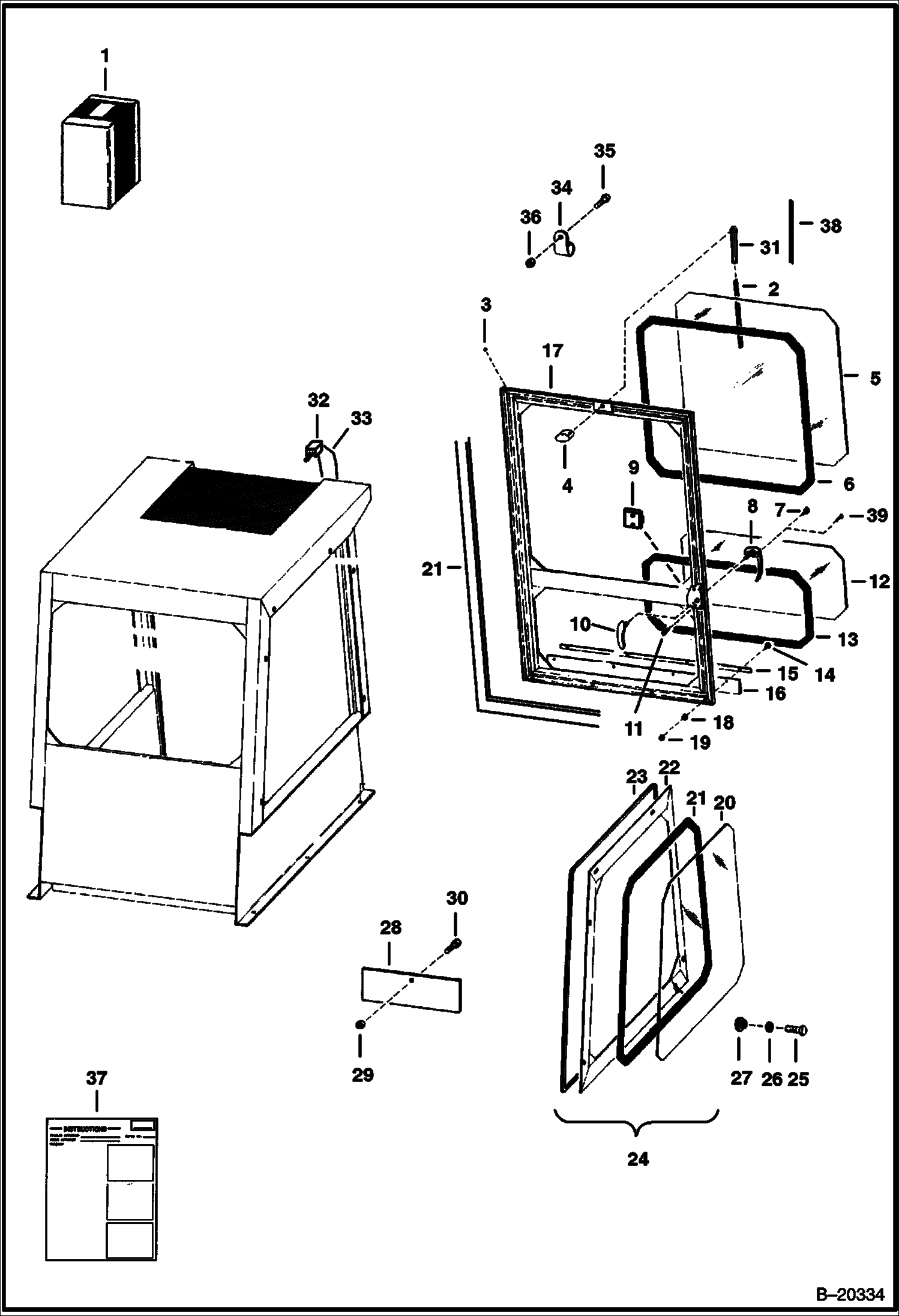 КОРПУС КАБИНЫ (СЕРИЙНЫЙ НОМЕР 12686 И НИЖЕ)