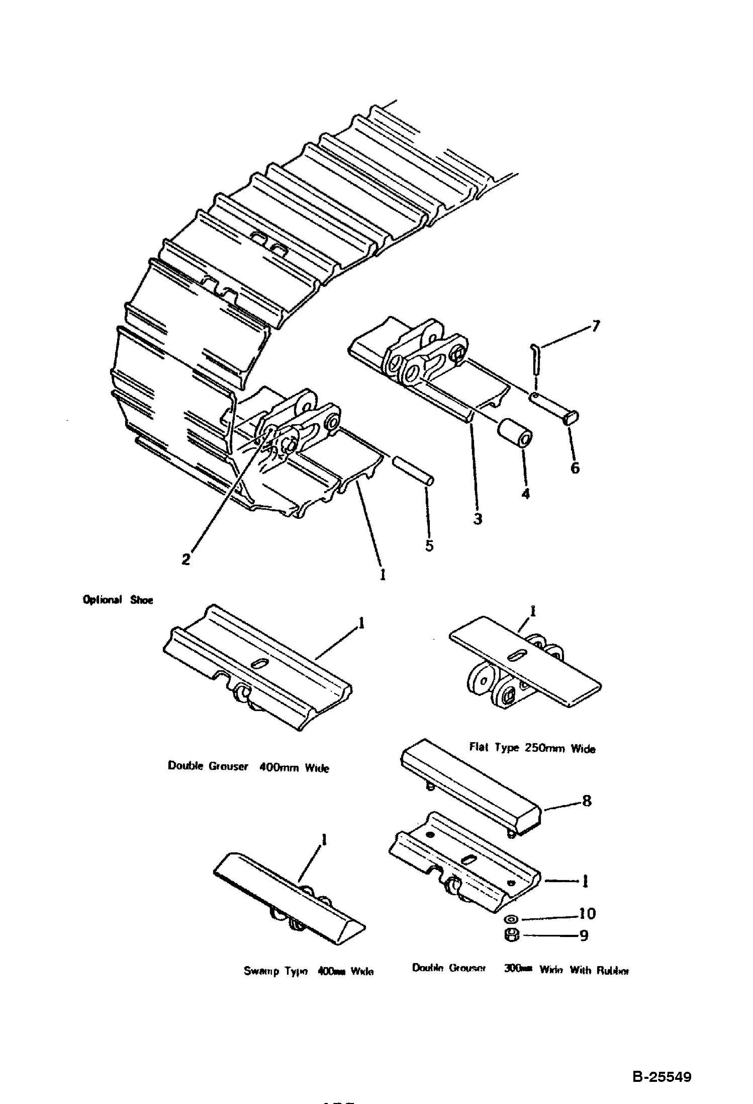 СТАНДАРТНЫЙ БАШМАК ГУСЕНИЦЫ - ДВОЙНОЙ ГРУНТОЗАЦЕП 300 ММ ШИРОКИЕ