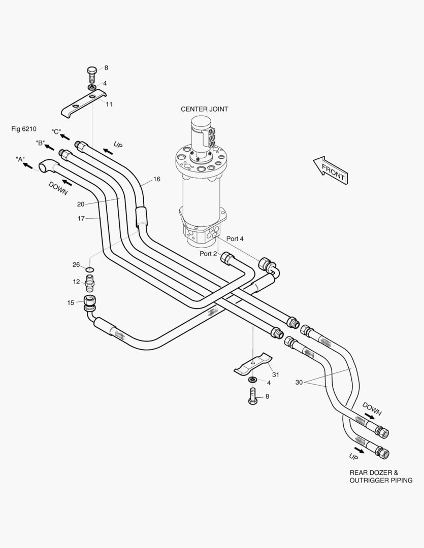 Спецтехника 6220 FRONT DOZER PIPING(3)-BOLTING TYPE [1~721] - главное фото