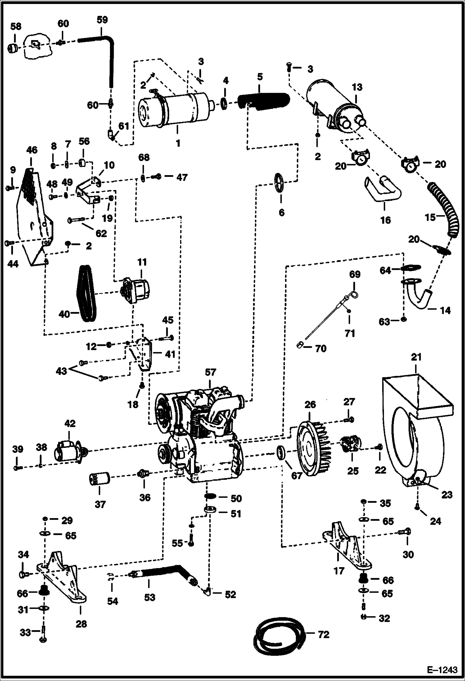 ДВИГАТЕЛЬ И КРЕПЕЖНЫЕ ДЕТАЛИ (DEUTZ 511) (СЕРИЙНЫЙ НОМЕР 13999 И НИЖЕ)