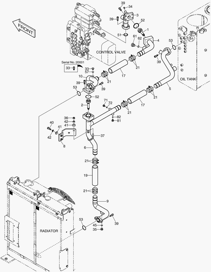 6280 OIL COOLING PIPING - NON ONE WAY