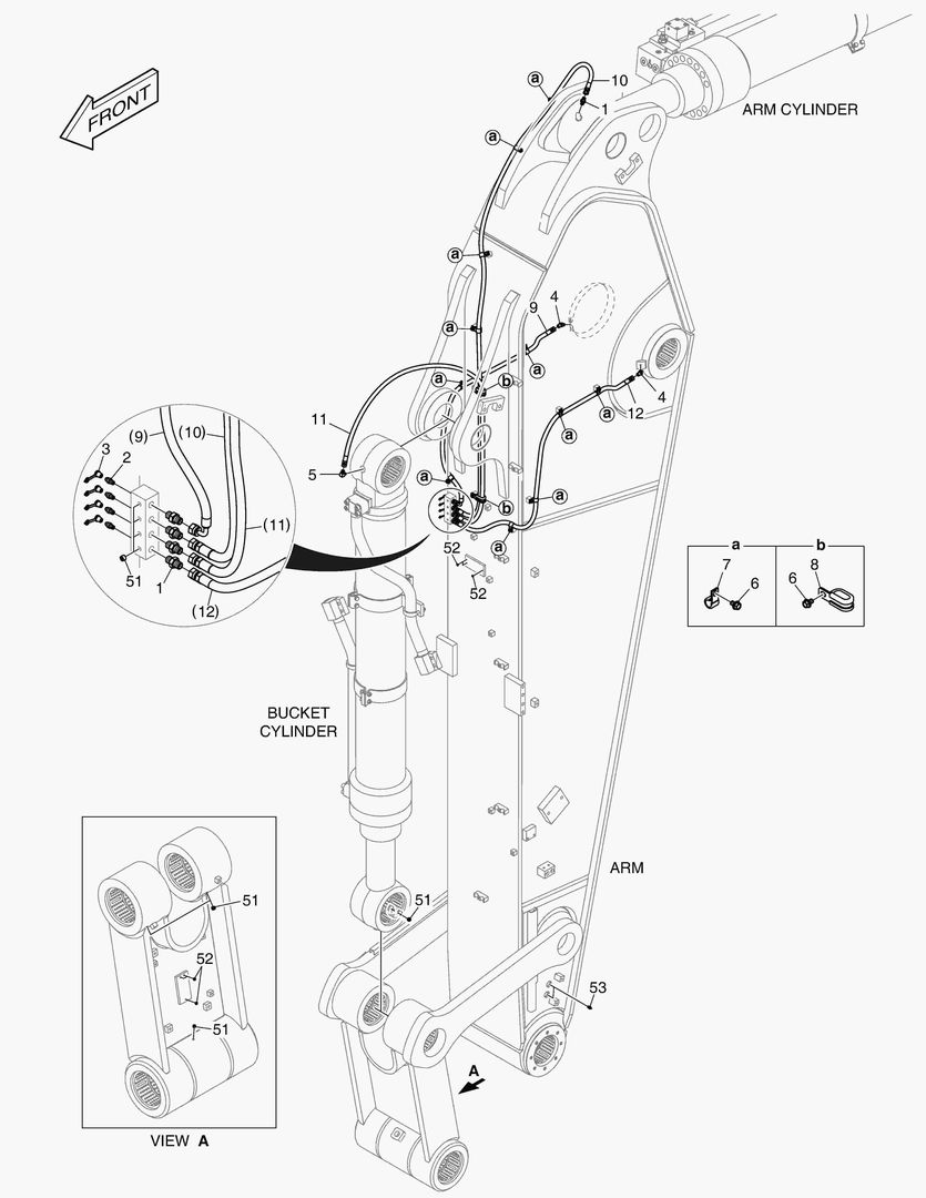 6630 LUBRICATION PIPING - ARM 3.55m(WITHOUT AGS)