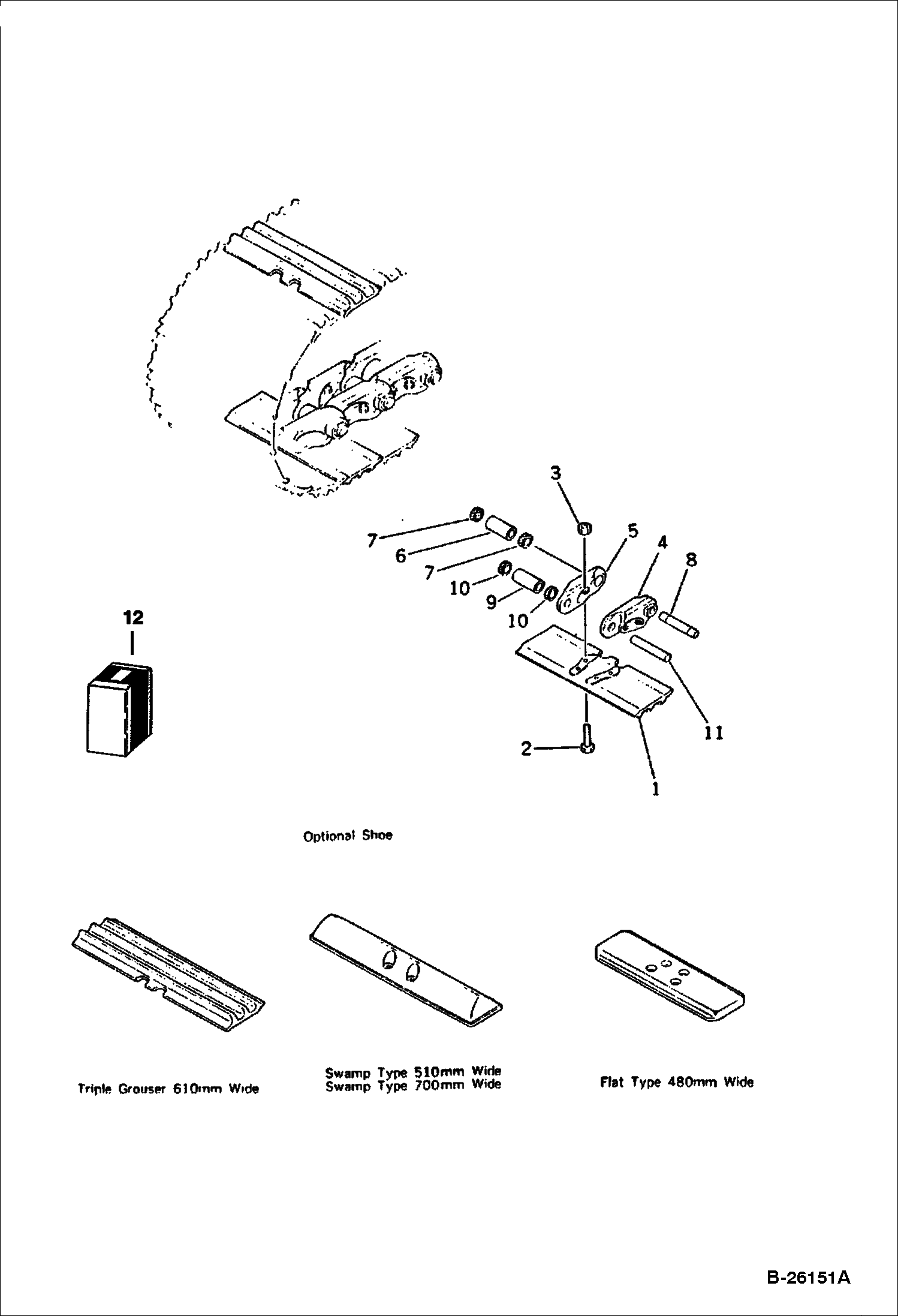 БАШМАК ГУСЕНИЦЫ ОПЦИЯ ТРОЙНОГО ГРУНТОЗАЦЕПА 610 ММ ШИРОКИЕ (PC60, PC60S)