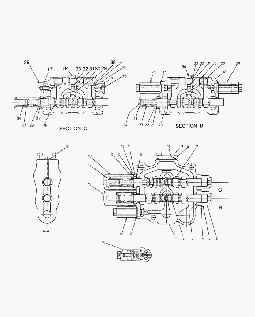 3371 CONTROL VALVE-2 SPOOL(TOSHIBA) [1141~]