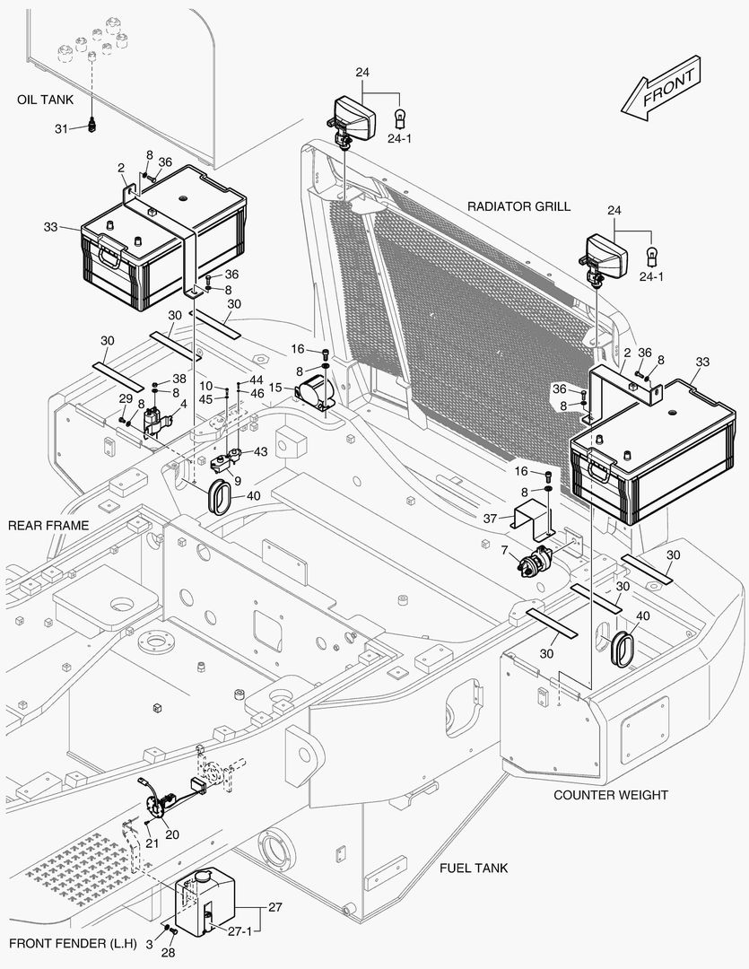 1740 ELECTRIC PARTS - BATTERY & REAR LAMP