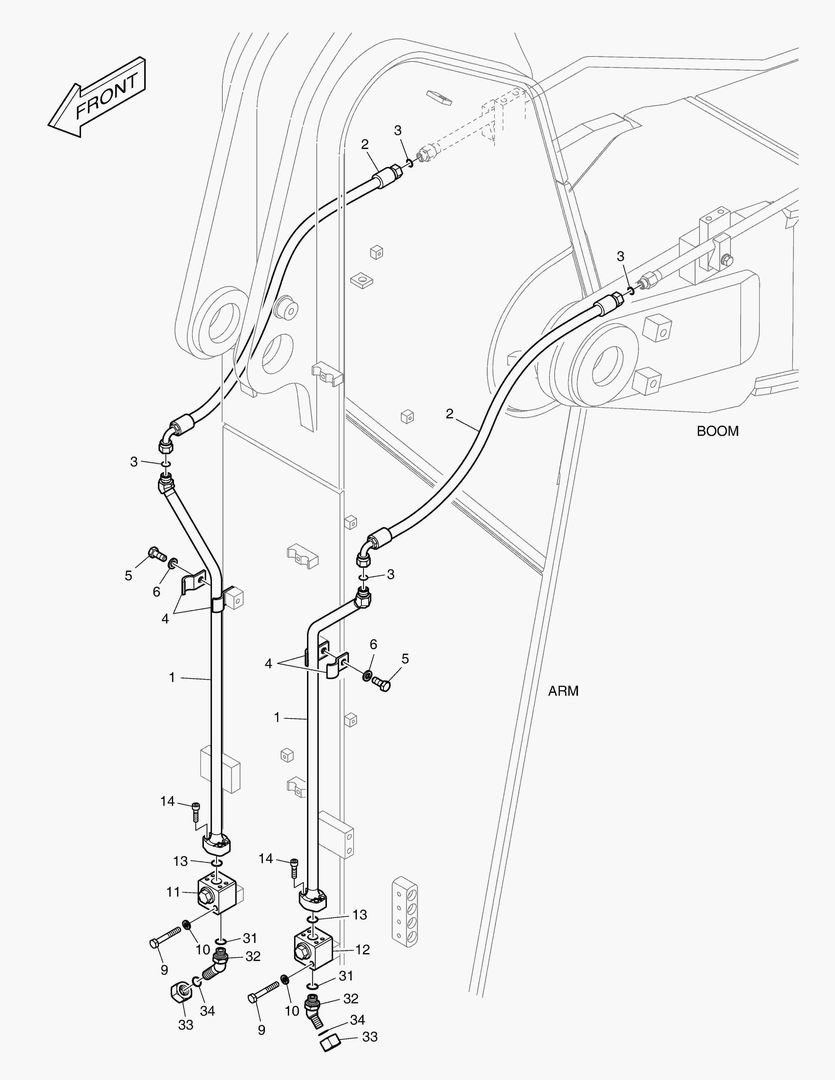 ГИДРОСИСТЕМА РУКОЯТИ - ВРАЩЕНИЕ(РУКОЯТЬ-2.5 м)
