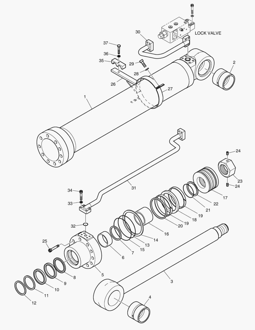ЦИЛИНДР СТРЕЛЫ(ПРАВОСТОРОННИЙ)-ГИДРОЗАМОК